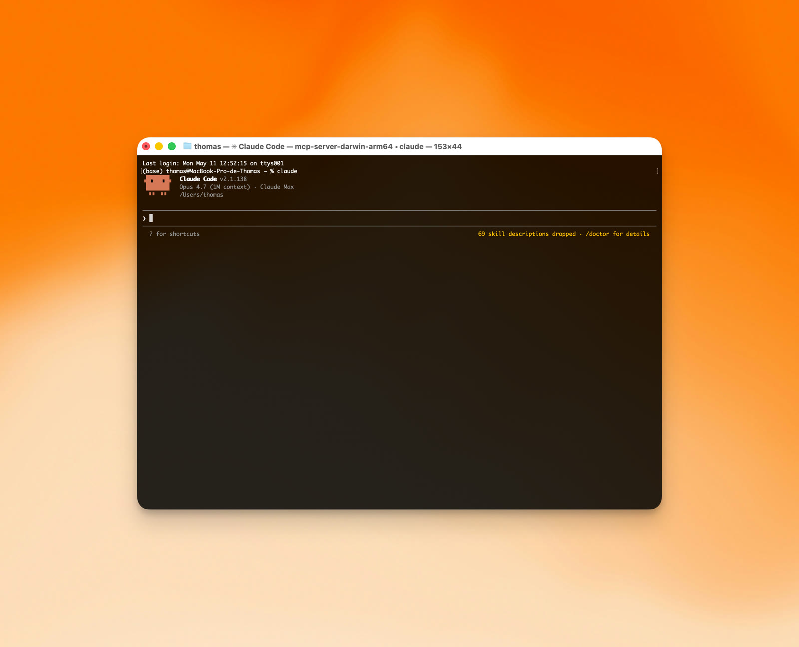 Claude Code running in the terminal